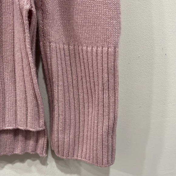 Repeat Cashmere Wide Ribbed Turtleneck Sweater in Dusty Pink Cashmere Wool S - Picture 8 of 16